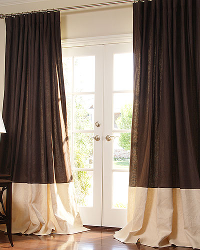 Bordered Linen + Linen Custom Drapery